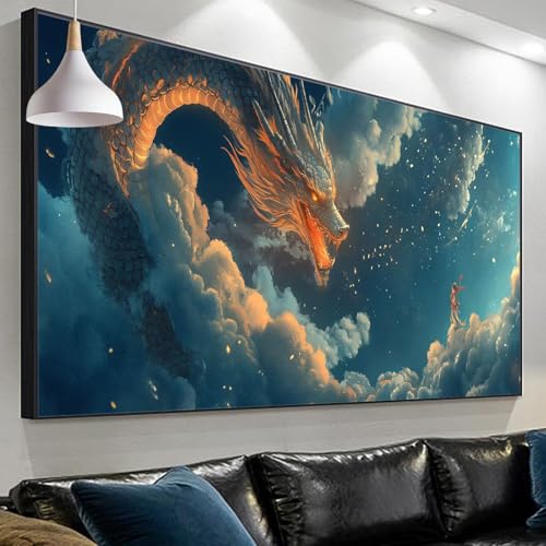 Diamond Painting Erwachsene Drachen Diamond Painting Sternenhimmel, Diamond Painting xxl 120x40cm/15.7x47.2in, Painting by Numbers Diamond Painting Set for Home Wall Decor, Geschenke für Männer SP-258 von Sepeoha