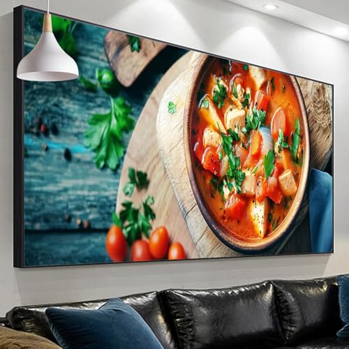 Diamond Painting Erwachsene Essen Diamond Painting KüChe, Diamond Painting xxl 120x40cm/15.7x47.2in, DIY Painting by Numbers Mosaic Making Diamond Painting Set for Home Wall Decor Geschenke SP-236 von Sepeoha