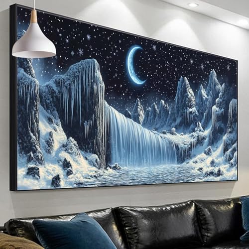 Diamond Painting Erwachsene Fallen, Mond Diamond Painting xxl 150x50cm/19.6x59.0in, DIY Diamonds Paintings, Malen nach Zahlen Mosaic Making Diamond Painting Set for Home Wall Decor Geschenke SP-712 von Sepeoha