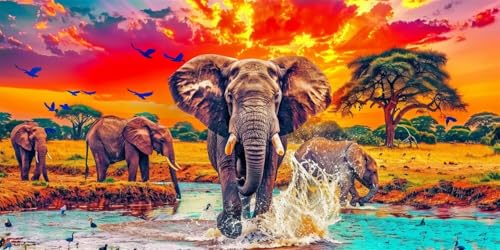 Diamond Painting Erwachsene Groß xxl 10x20cm Diamond Painting Elefant Diamant Painting Bilder Vogel mit Diamond Painting Zubehör Full Drill Cross Stickerei Basteln Kits Zimmer WandDeko, Herbst N1-349 von Sepeoha