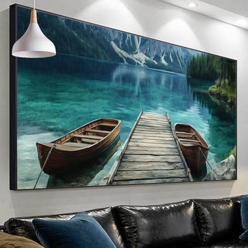 Diamond Painting Erwachsene Landschaft, See Diamond Painting xxl 300x100cm/39.3x118.1in, DIY Diamonds Paintings, Malen nach Zahlen Diamond Painting Set for Home Wall Decor, Geschenke für Männer SP-574 von Sepeoha