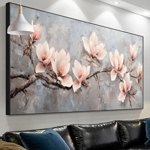 Diamond Painting Erwachsene Magnolie, Anlage Diamond Painting xxl 150x50cm/19.6x59.0in, DIY Diamonds Paintings, Malen nach Zahlen Diamond Painting Set for Home Wall Decor, Geschenke für Männer SP-422 von Sepeoha