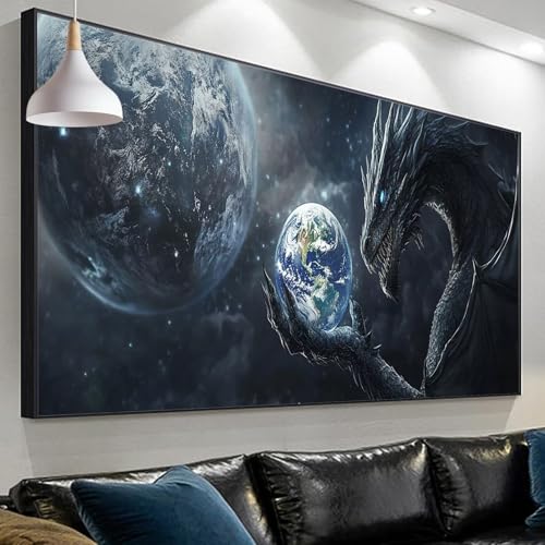 Diamond Painting Erwachsene Planet Diamond Painting Drachen, Diamond Painting xxl 90x30cm/11.8x35.4in, DIY Painting by Numbers Mosaic Making Diamond Painting Set for Home Wall Decor Geschenke SP-222 von Sepeoha