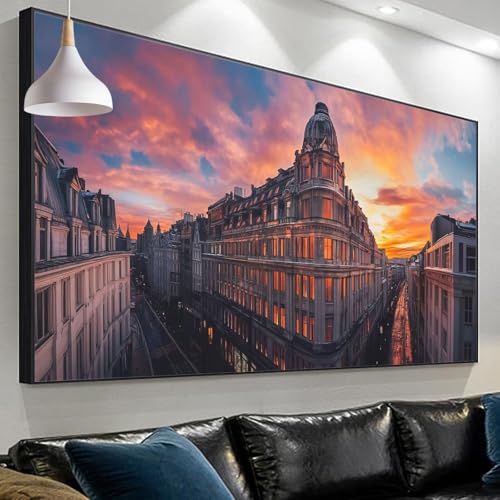 Diamond Painting Erwachsene Stadt Diamond Painting Sonnenuntergang, Diamond Painting xxl 120x40cm/15.7x47.2in, Painting by Numbers Diamond Painting Set for Home Wall Decor, Geschenke für Männer SP-238 von Sepeoha