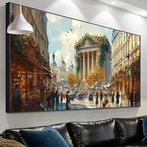 Diamond Painting Erwachsene Stadt Diamond Painting StraßE, Diamond Painting xxl 120x40cm/15.7x47.2in, DIY Painting by Numbers Mosaic Making Diamond Painting Set for Home Wall Decor Geschenke SP-246 von Sepeoha