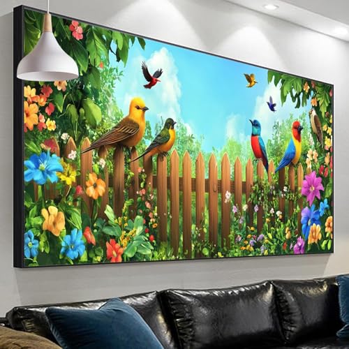 Diamond Painting Erwachsene Vogel Diamond Painting Bauernhof, Diamond Painting xxl 90x30cm/11.8x35.4in, DIY Painting by Numbers Mosaic Making Diamond Painting Set for Home Wall Decor Geschenke SP-274 von Sepeoha