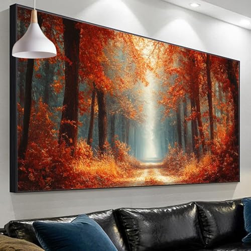 Diamond Painting Erwachsene Wald, Ahorn Diamond Painting xxl 270x90cm/35.4x106.2in, DIY Diamonds Paintings, Malen nach Zahlen Mosaic Making Diamond Painting Set for Home Wall Decor Geschenke SP-728 von Sepeoha