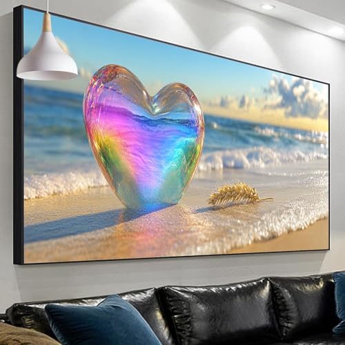 Diamond Painting Liebe Diamond Painting Erwachsene, 5D Diamond Painting Kinder Strand Diamant Painting Bilder, DIY Diamant Painting Crystal Art Craft Set for Wall Decoration Geschenke 120x40cm SP-275 von Sepeoha