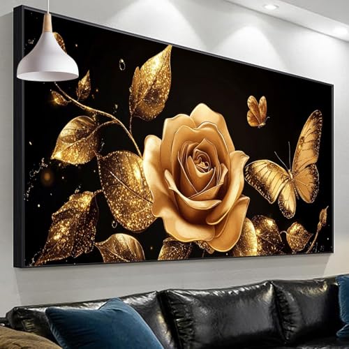 Diamond Painting Rose Diamond Painting Erwachsene, 5D Tier Diamant Paintings Bilder Kinder, DIY Diamant Paintings Diamonds Crystal Art Craft Set Home Wall Decor, Geschenke für Männer 300x100cm SP-703 von Sepeoha