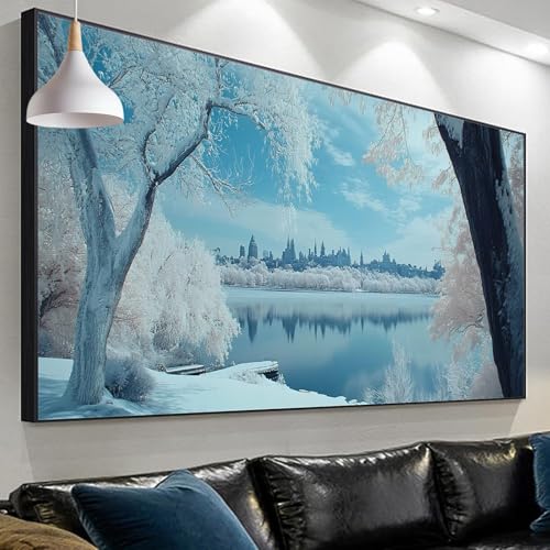 Diamond Painting See Diamond Painting Erwachsene, 5D Schnee Diamant Paintings Bilder Kinder, DIY Diamant Paintings Diamonds Crystal Art Craft Set Home Wall Decor, Geschenke für Männer 150x50cm SP-717 von Sepeoha