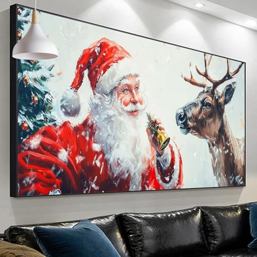 Diamond Painting Weihnachten Diamond Painting Erwachsene, 5D Reh Diamant Paintings Bilder Kinder, DIY Diamant Paintings Diamonds Crystal Art Craft Set for Geschenke Wall Decoration 150x50cm SP-729 von Sepeoha