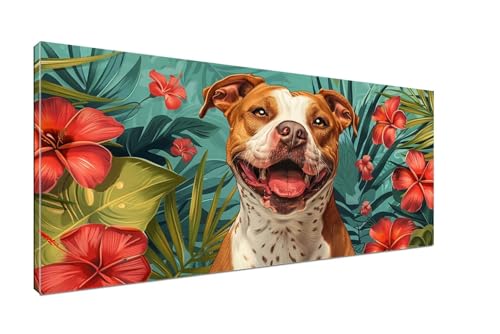 Hund Malen Nach Zahlen Erwachsene DIY Malen Nach Zahlen Tier Handgemalt Ölgemälde für Anfänger, Paint by Numbers Kit Mit Pinseln und Acrylfarbe (Rahmenlos 20x40cm) Mädchen Geschenk Home Decor H1-185 von Sepeoha