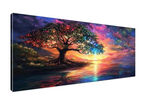 Meer Malen Nach Zahlen Erwachsene DIY Malen Nach Zahlen Baum Handgemalt Ölgemälde für Anfänger, Paint by Numbers Kit Mit Pinseln und Acrylfarbe (Rahmenlos 20x40cm) Mädchen Geschenk Home Decor H1-109 von Sepeoha