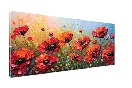 Mohnblume Malen Nach Zahlen Erwachsene DIY Malen Nach Zahlen Anlage Handgemalt Ölgemälde, Paint by Numbers Kit Mit Pinseln und Acrylfarbe (Rahmenlos 20x40cm) Mädchen Geschenk Home Wall Decor H1-459 von Sepeoha