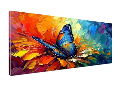 Schmetterling Malen Nach Zahlen Erwachsene DIY Malen Nach Zahlen Farbe Handgemalt Ölgemälde, Paint by Numbers Kit Mit Pinseln und Acrylfarbe (Rahmenlos 20x40cm) Mädchen Geschenk Home Wall Decor H1-213 von Sepeoha