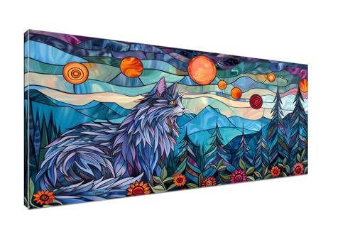 abstrakt Malen Nach Zahlen Erwachsene DIY Malen Nach Zahlen Wolf Handgemalt Ölgemälde , Paint by Numbers Kit Mit Pinseln und Acrylfarbe (Rahmenlos 20x40cm) für Mädchen Geschenk Home Wall Decor H1-81 von Sepeoha