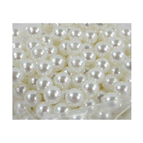 1000 hochwertige weiße nachgebildete lose Perlen Perle Dekoperlen Kunststoffperlen ohne Loch 8mm weiss von Sepkina