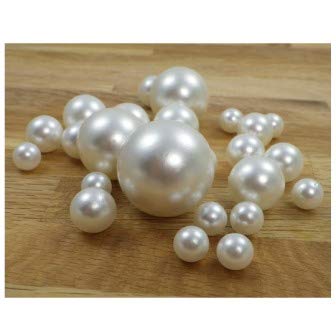120 Perlen Perle Dekoperlen Mix Groß und Klein verschiedene Größen 30mm 24mm 10mm 14mm 18mm weiss Perlschimmereffekt von Sepkina