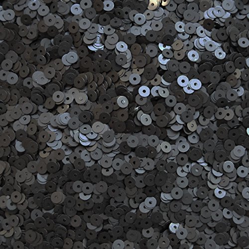 4mm Flat Round Sequin Paillettes ~ Black Matte Silk Frost ~ Loose sequins for embroidery, bridal, applique, arts, crafts, and embellishment. Made in USA. by SequinExplosion von SequinExplosion