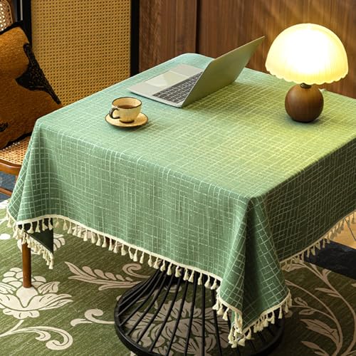 Rustikale Karierte Tischdecke im chinesischen Retro-Stil aus Baumwolle und Leinen, geeignet for Küche, Restaurant, Garten und Party(Groen,65 * 65CM) von Serchou