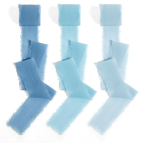 Geschenkband Blau Chiffonband 4cm X 18m Geschenkband Breit Schleifenband Blau Stoffband Seidenband Geschenkbänder Satinband Blau Seidenbänder Zierband Geschenkband Set Blaues Band Blaues Geschenkband von SereneGLow