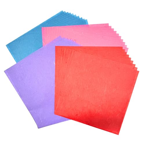 Maulbeerbaum-Papier, Naturfaser, 30,5 x 30,5 cm, 4 lebendige Farben, je 10 Blatt (Rosa, Rot, Blau und Violett), 40 Blatt von Seriously Frank