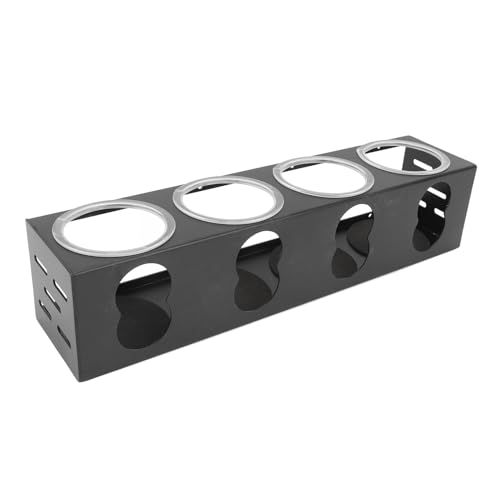 3 Löcher Wohnmobil-Rack-Organizer aus Aluminiumlegierung, platzsparend, leiser Einsatz, sichtbares Fenster, Küchenhalter, Rack-Organizer mit eingebautem geräuschunterdrückendem (Black 4 Holes) von Serlium