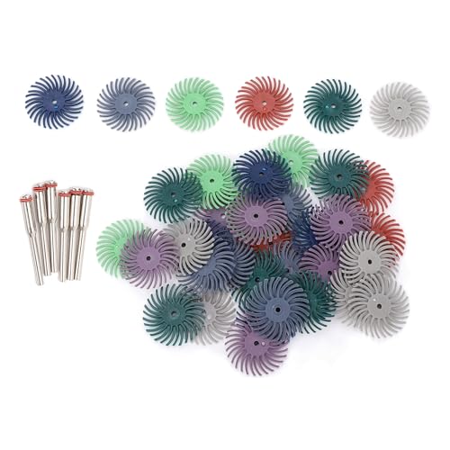 42-teiliges Mini-Radial-Borstenscheiben-Set mit 6 Verbindungsstangen, Polierscheiben für Rotationswerkzeuge, Detail-Lücken-Polier-Borstenscheiben-Set für die Holzreinigung, von Serlium