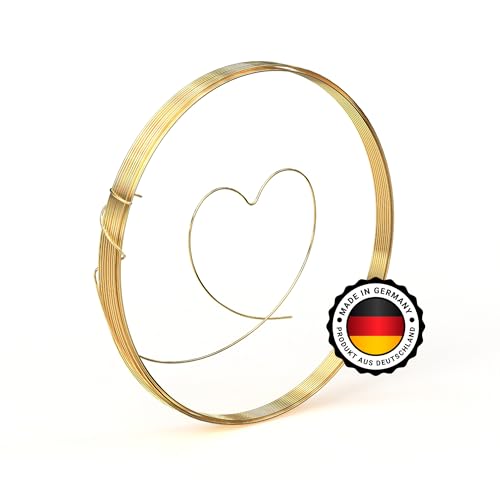 SERSCH 12X Meter Basteldraht Aluminiumdraht zum basteln von Schmuck, Draht-Schriften und Figuren super Halt und sehr flexibel langlebiger und hochwertiger Aludraht (1 mm, Gold) von Sersch