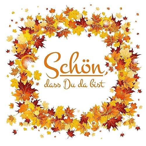 20 Servietten Herbst Schön dass Du da bist im Herbstkranz als Tischdeko. Papierservietten mit Motiv. Auch für Decoupage und Serviettentechnik 33x33cm von Serviettenshop