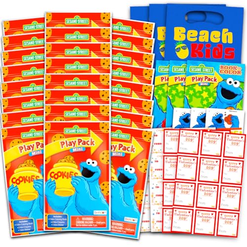 Krümelmonster-Partyzubehör, Klassenzimmer-Geschenkaustausch-Set – 24 Sesame Street Mini-Aktivitätsbücher für Schule, Aufkleber, Kinder-Partygeschenke von Sesame Street