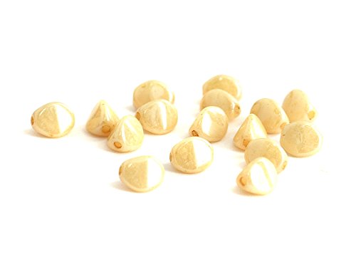 Pinch Beads/Böhmische Glasperlen 5mm in beige - 100 Stück von Sescha