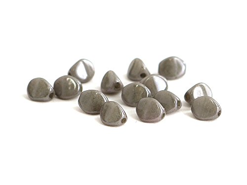 Pinch Beads/Böhmische Glasperlen 5mm in grau - 100 Stück von Sescha