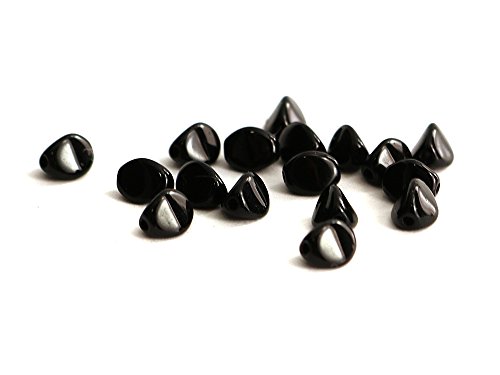 Pinch Beads/Böhmische Glasperlen 5mm in schwarz - 100 Stück von Sescha