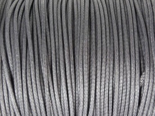 Sescha Baumwoll Kordel Korean Wax Cord 1mm in grau - 1 Meter von Sescha