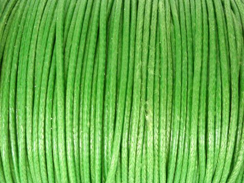 Sescha Baumwoll Kordel Korean Wax Cord 1mm in grün - 1 Meter von Sescha