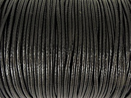 Sescha Baumwoll Kordel Korean Wax Cord 2mm in schwarz - 1 Meter von Sescha