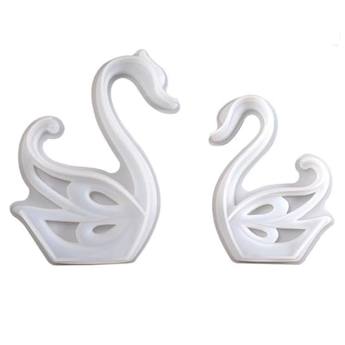 Sessleger 2 Stück Silikonform Schwan Ornament Form aus Epoxidharz Büroform Schwan Ornament Deko Spiegel Silikonform Gipsform einfach zu installieren von Sessleger