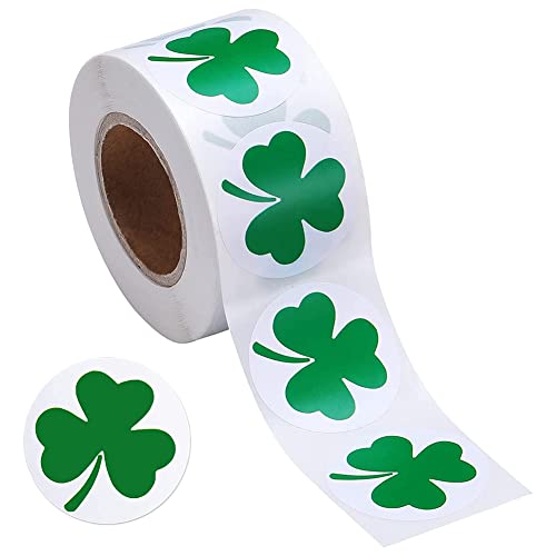 Sessleger 500 Stück Aufkleber 'S Day Shamrock Roll Sticker, 1 – 1/2 Zoll, selbstklebend, für irische Dekoration und Handwerk von Sessleger