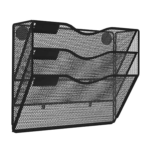 Sessleger Magnetischer Aktenhalter mit 3 Ebenen, ohne Bohren, Zeitschriftenorganizer aus Metall, für Kühlschrank und Büro von Sessleger