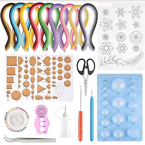 Sessleger Quilling-Kits aus Papier, 45 Farben, 900 Streifen, Quilling, Kunstpapier, Basteln, Handwerk, mit Werkzeugen für die Dekoration von Geschenken und Basteln von Sessleger