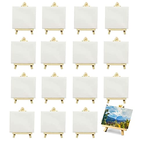 Sessleger Set mit 16 Mini-Leinwänden, gestreckt, 4 x 4 (10,2 x 10,2 cm), kleine Leinwand für Malerei, von Sessleger