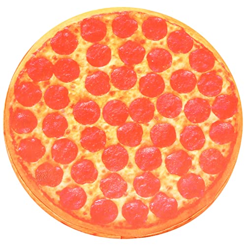 Sessleger Simulation Delikat 3D Kissen aus Plüsch, Flapjack Lustiges Pepperoni Pizza Junk Food Hipster Druck Cool Pizza Ende zu Ende Kopfkissen von Sessleger