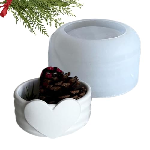 Weihnachts Silikonformen, Silikonformen Gießformen Kerzenhalter, Weihnachtsbaum Kerzenformen Kerzenhalter, Runder Blumentopf Liebe Gipstopfform, Silikonform Für Weihnachtskerzenbech von Setauoo