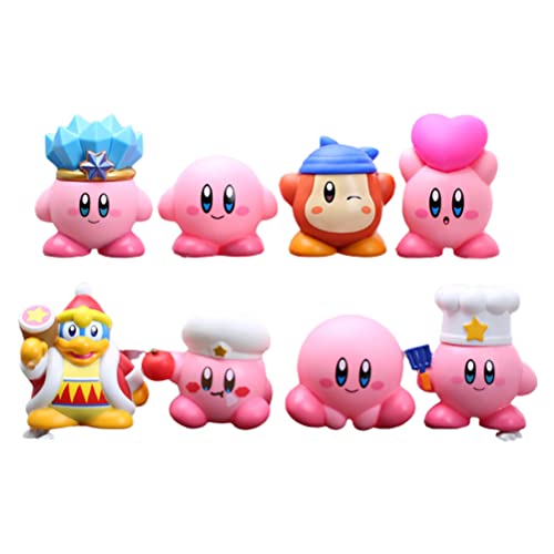 8 Stück Kirby Figuren Kirby Thema Figur Mini Niedlich Party Kuchen Set Desktop Dekorationen Geschenke Cupcake Figuren Party Supplies Cake Toppers Kirby Figuren Kindergeschenke von Settoo