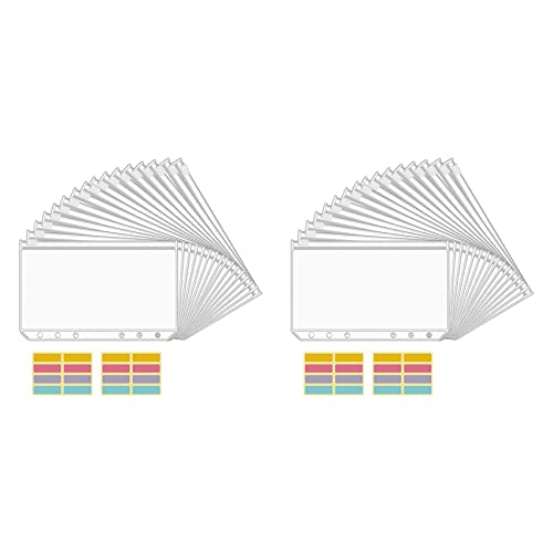 Sevenvtwo 32 x A6 Ordner, 6 LöCher, Budget Bargeld Umschläge, Transparente Reißverschluss Ordner für 6-Ring Budget Ordner Notizbuch von Sevenvtwo