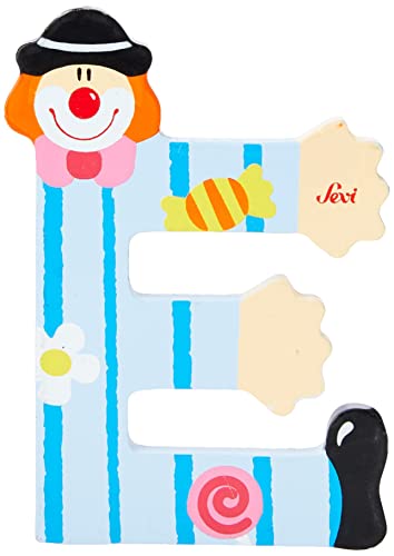 Sevi Clown Holzbuchstaben Name Emma ca. 10 cm, Türbuchstaben für Kinderzimmer, ABC Lernspielzeug aus Holz, pädagogisches Spielzeug für Kinder ab 3 Jahre, Kindernamen Buchstaben Clowns, Mehrfarbig von Sevi