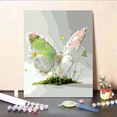 DIY 5D Diamond Painting Full Drill Grüner Schmetterling Diamant Painting Bilder Malen Nach Zahlen Diamant Cross Malerei Strass Stitch Stickerei Malerei Kits Arts Craft Für Home Wand Decor 30x40cm von Sevtidy