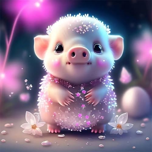 DIY 5D Diamond Painting Full Drill Kleines Schwein Diamant Painting Bilder Malen Nach Zahlen Diamant Cross Malerei Strass Stitch Stickerei Malerei Kits Arts Craft Für Home Wand Decor 30x40cm von Sevtidy