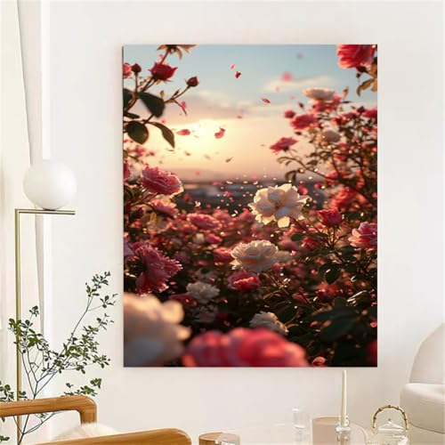 DIY 5D Diamond Painting Full Drill Sonnenschein Blume Diamant Painting Bilder Malen Nach Zahlen Diamant Cross Malerei Strass Stitch Stickerei Malerei Kits Arts Craft Für Home Wand Decor 30x40cm von Sevtidy